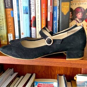 Boden Rosabel Heels in Black Suede Leather Women's Size 9